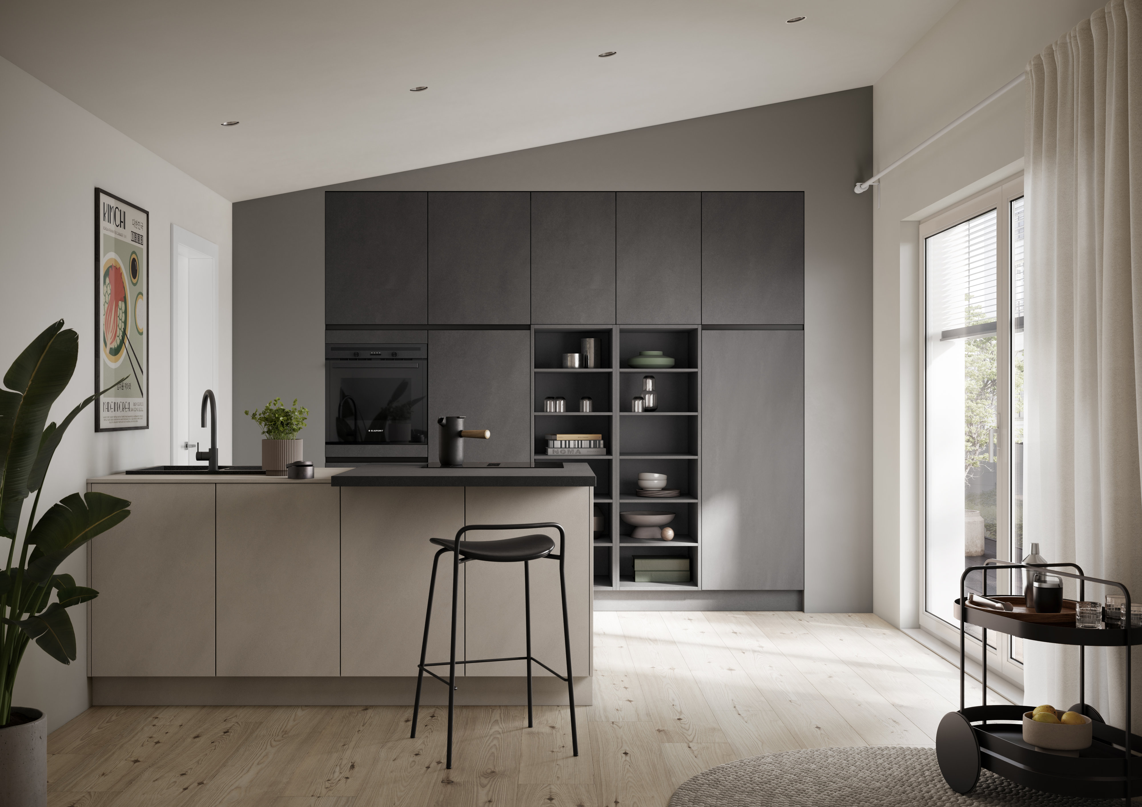 Häcker ergonomische Küche unter Dachschräge